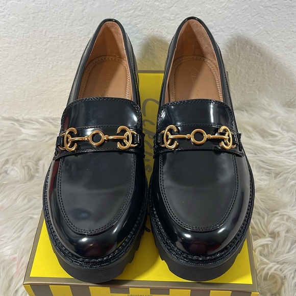 Circus NY by Sam Edelman Deana Platform Lug Sole Loafer Black & Gold Sz 9.5 NEW - Picture 3 of 16